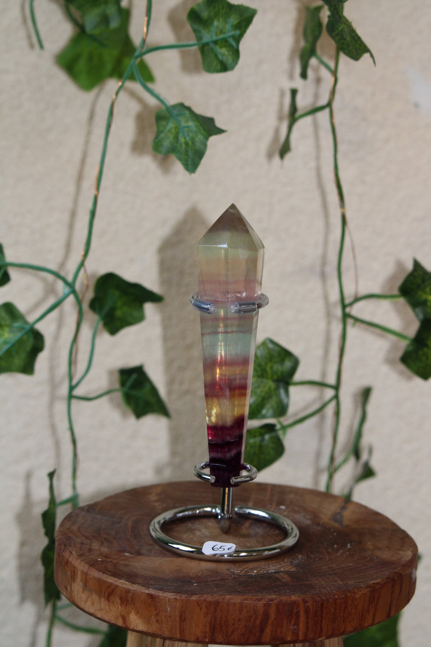 Pointe de fluorite multicolore