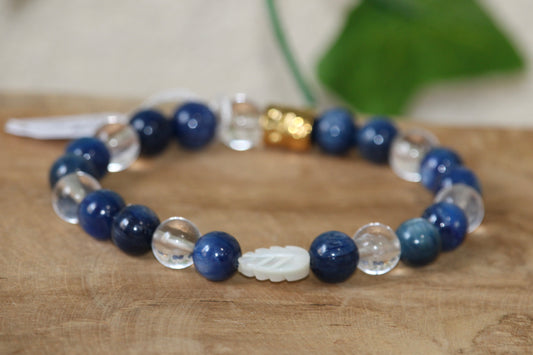 Bracelet intuition : cyanite & cristal de roche