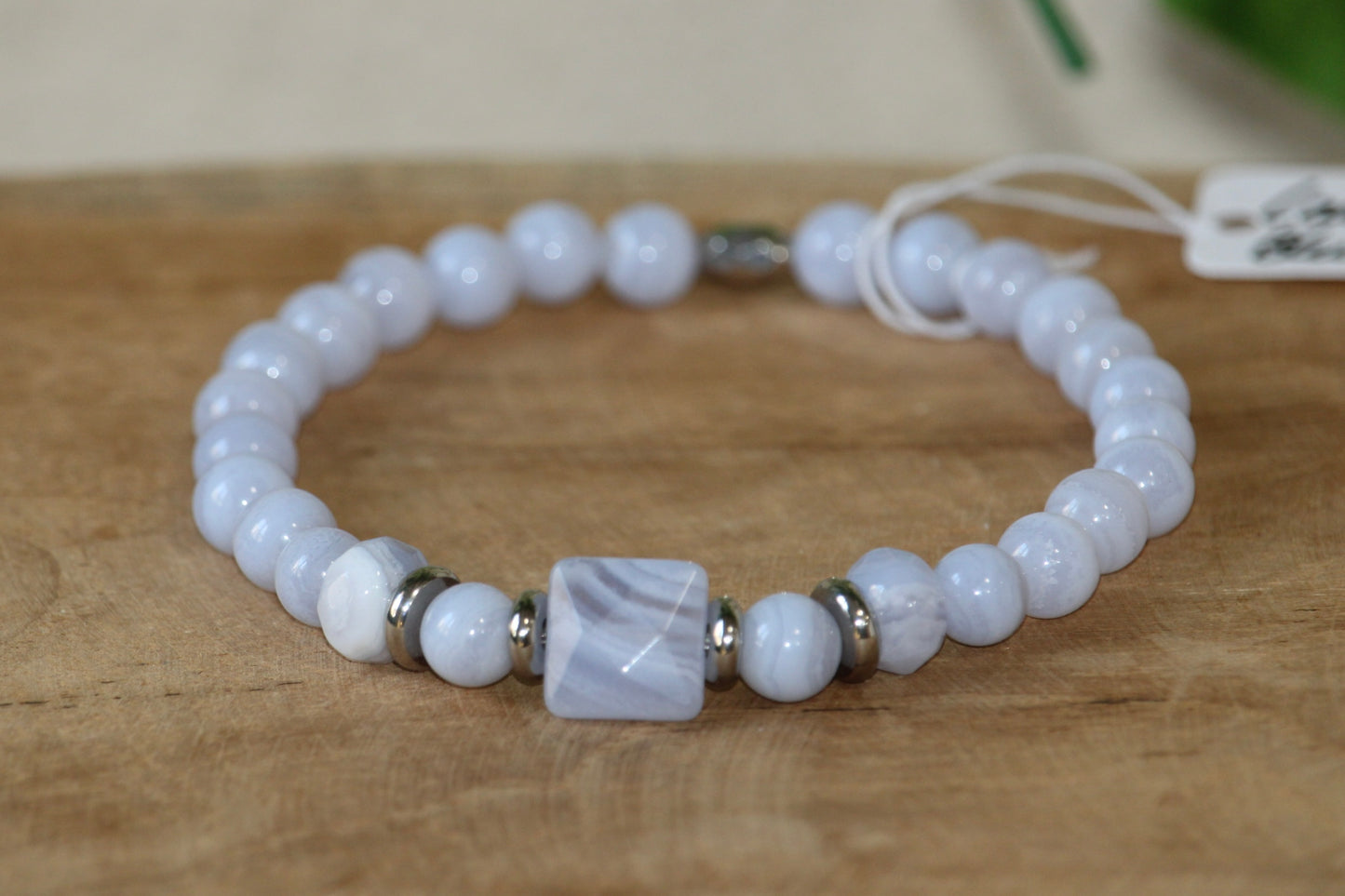 Bracelet en Calcédoine Bleue