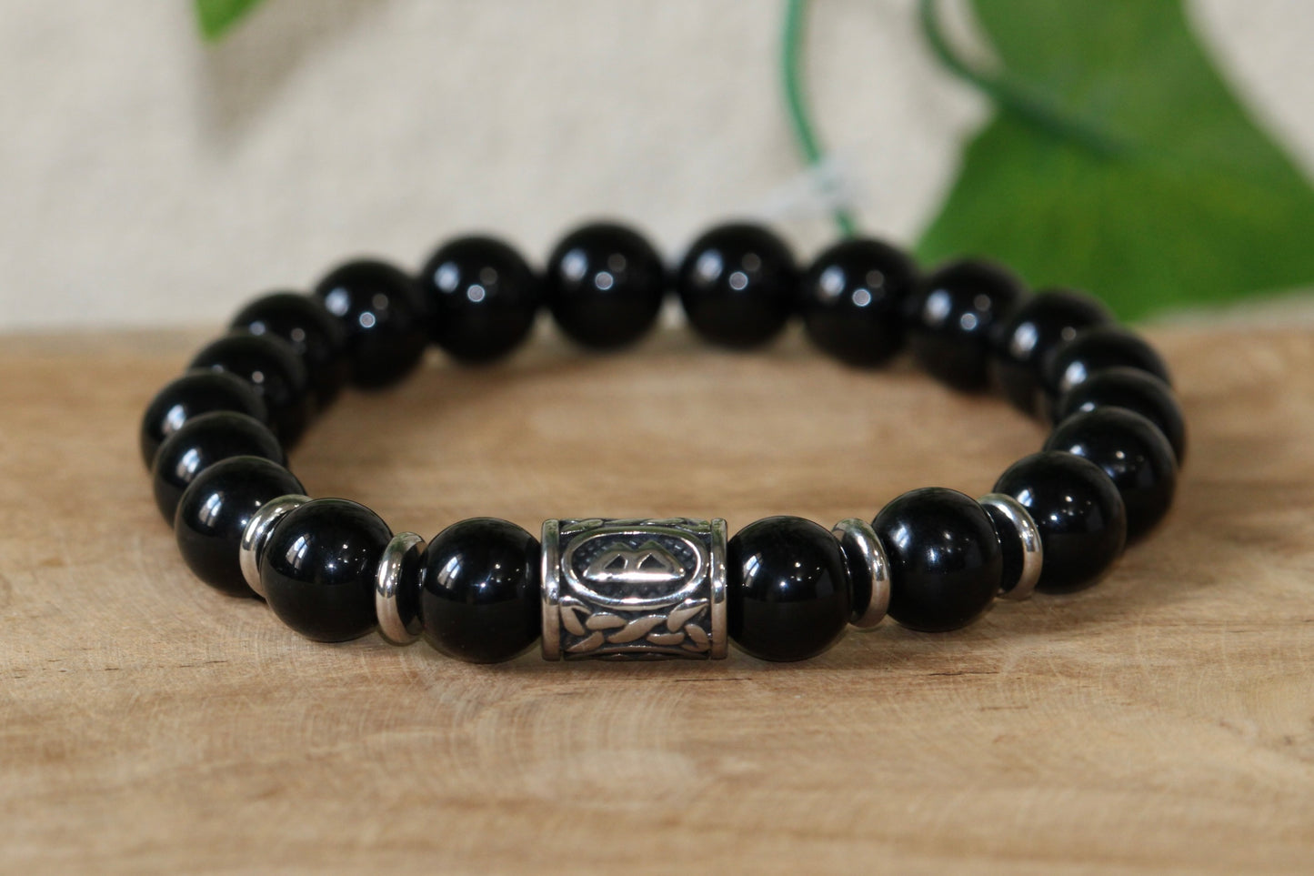 Bracelet Homme Obsidienne Noire