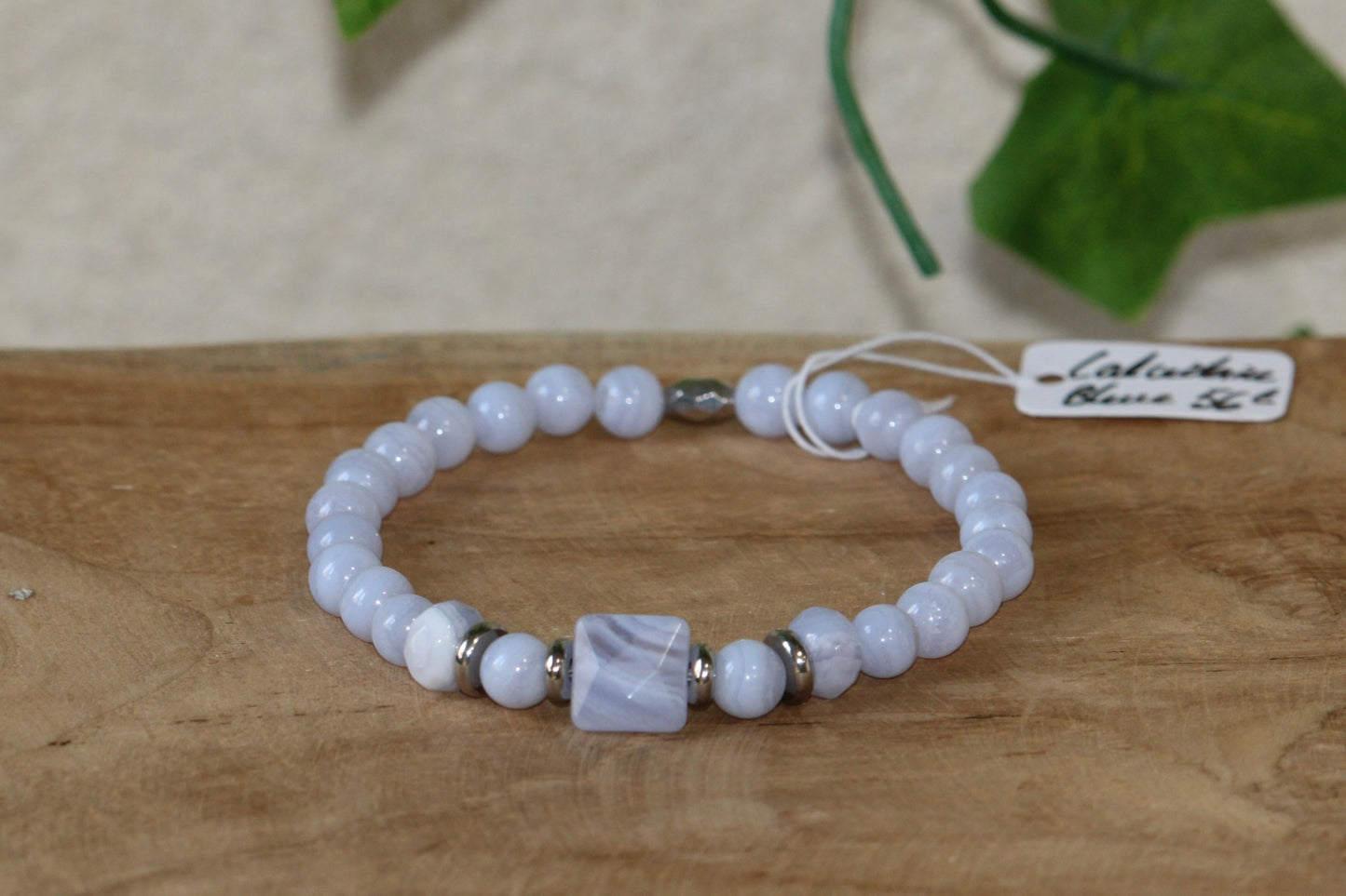 Bracelet en Calcédoine Bleue