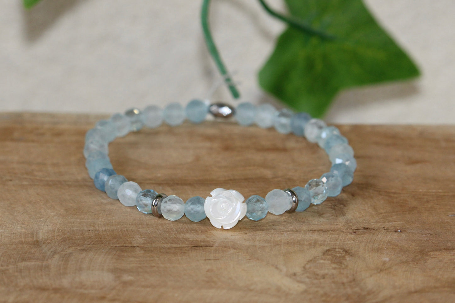 Bracelet facetté d’Aigue Marine