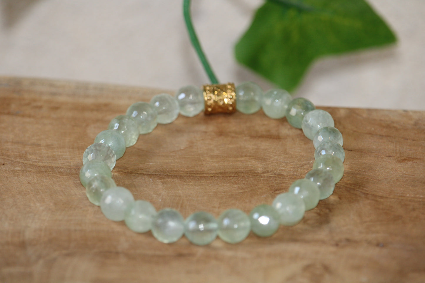 Bracelet Phrénite (pierre facettée)