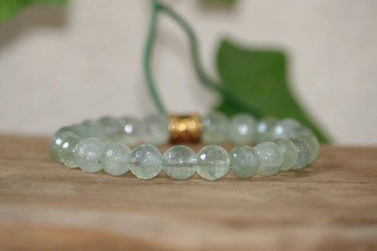 Bracelet Phrénite (pierre facettée)