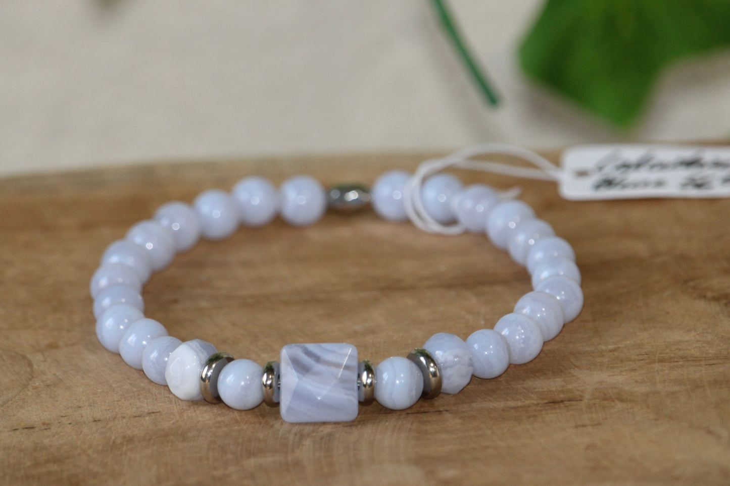 Bracelet en Calcédoine Bleue