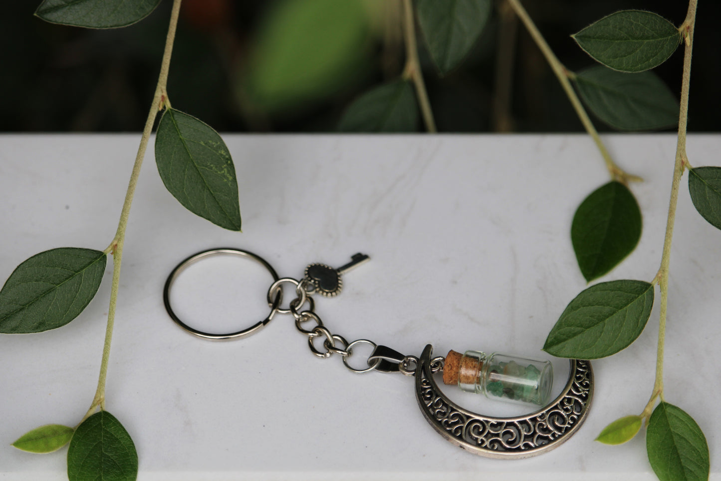 Porte clé aventurine verte; porte clé en pierre naturelle; porte clefs en aventurine verte; lithothérapie 